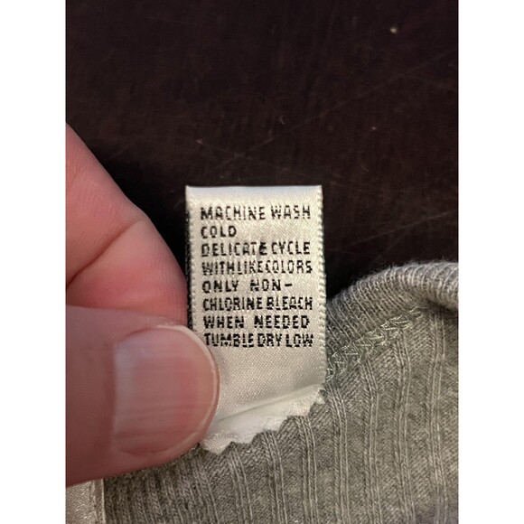 Bravo Tank Top Womens Medium Gray Ribbed Cropped 100% Cotton Shirt Casual - Picture 7 of 7